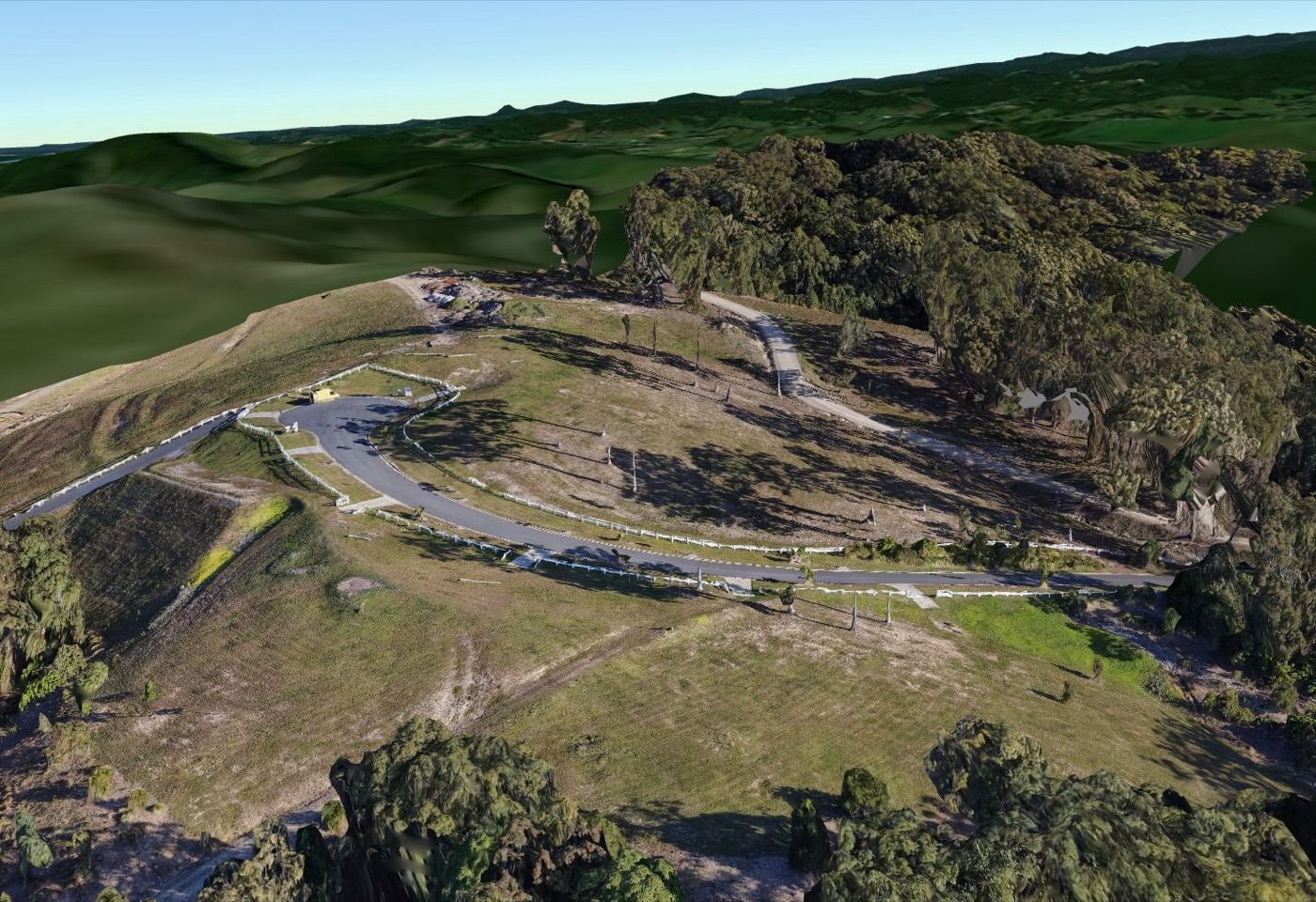 Aerial 3D model of a hilltop site
